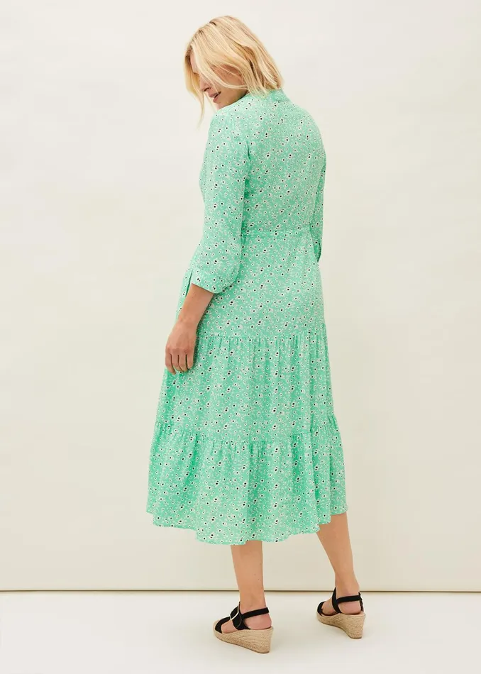 Women Phase Eight Midi Dresses Diana Floral Midi Dress Green