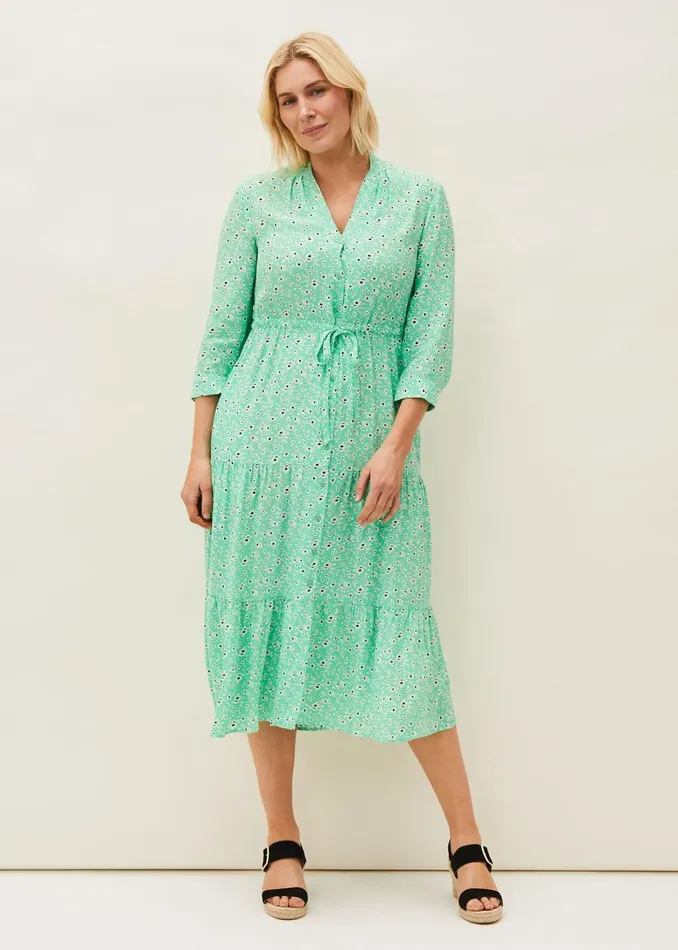 Women Phase Eight Midi Dresses Diana Floral Midi Dress Green