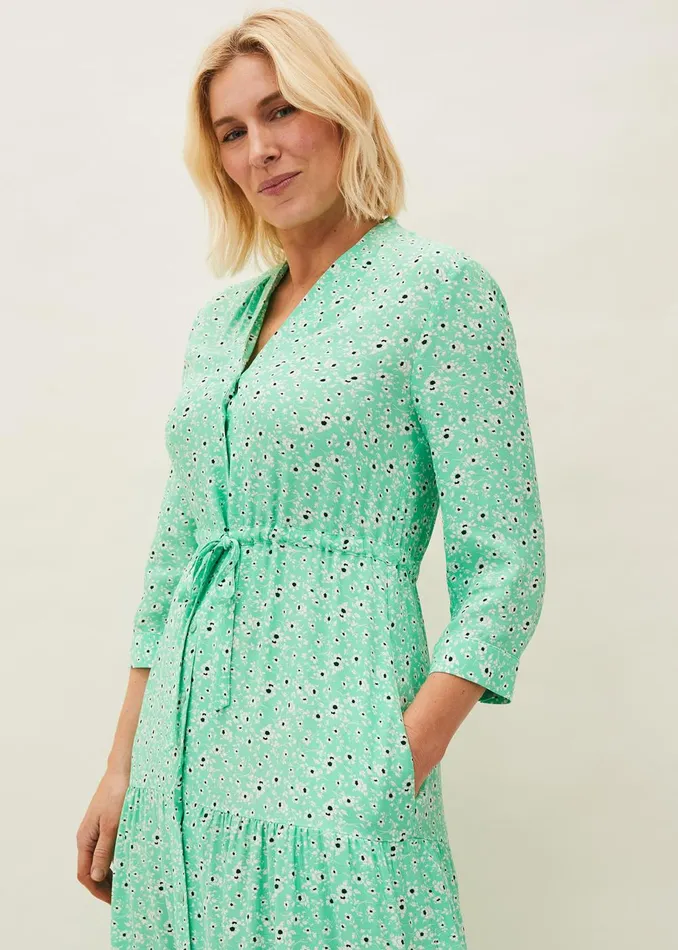 Women Phase Eight Midi Dresses Diana Floral Midi Dress Green