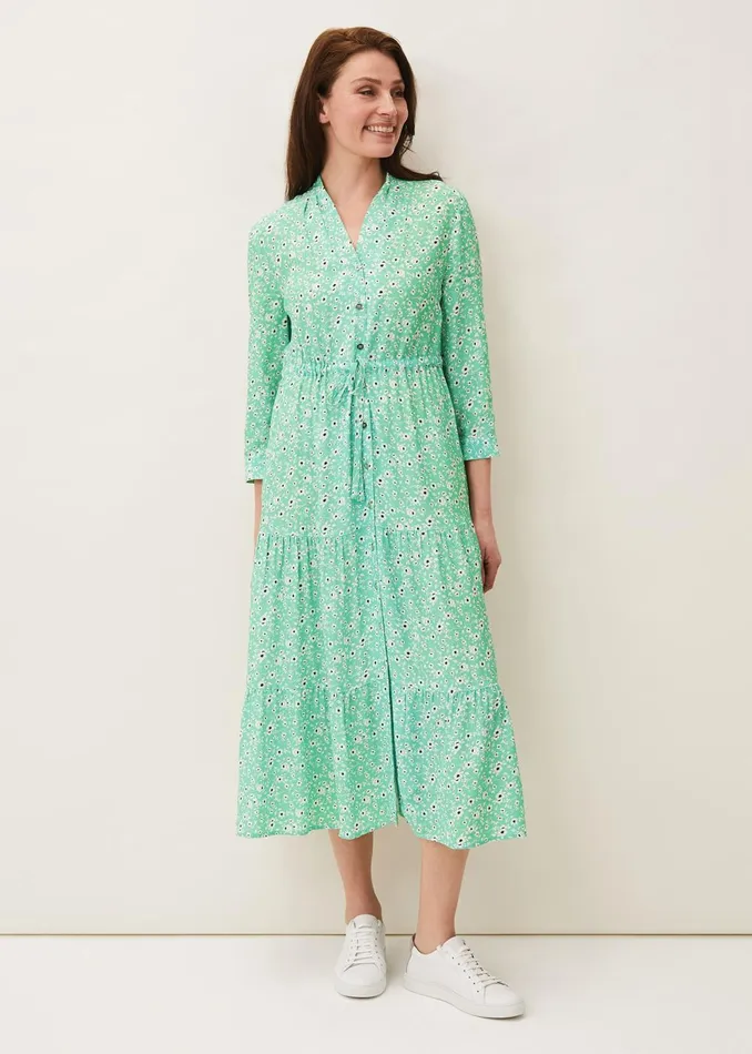 Women Phase Eight Midi Dresses Diana Floral Midi Dress Green