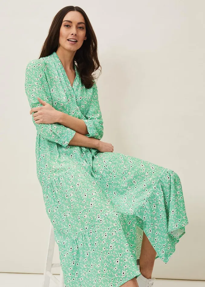 Women Phase Eight Midi Dresses Diana Floral Midi Dress Green