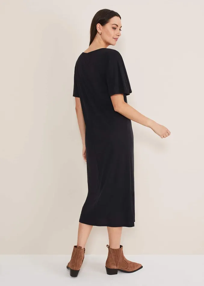 Women Phase Eight Midi Dresses Haden Side Split Midi Dess Charcoal