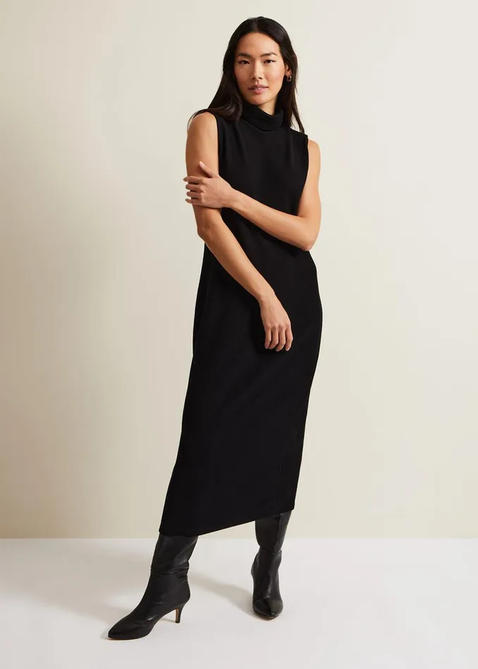 Women Phase Eight Midi Dresses Jessica Black Jersey Bodycon Midi Dress Black