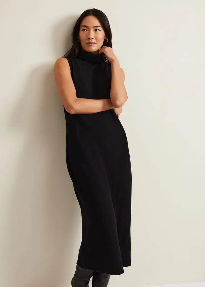 Women Phase Eight Midi Dresses Jessica Black Jersey Bodycon Midi Dress Black