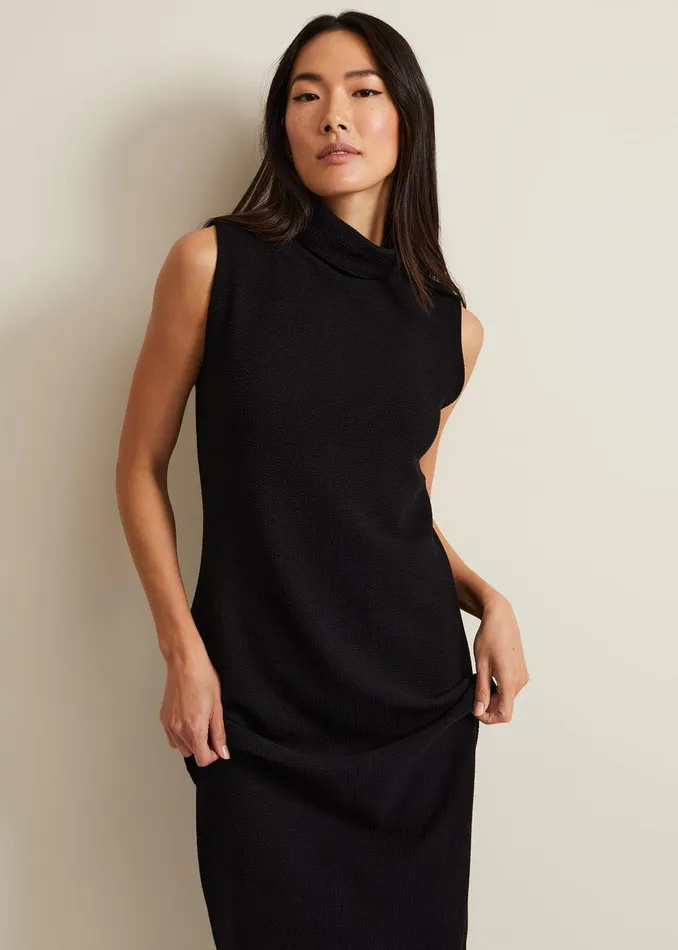 Women Phase Eight Midi Dresses Jessica Black Jersey Bodycon Midi Dress Black