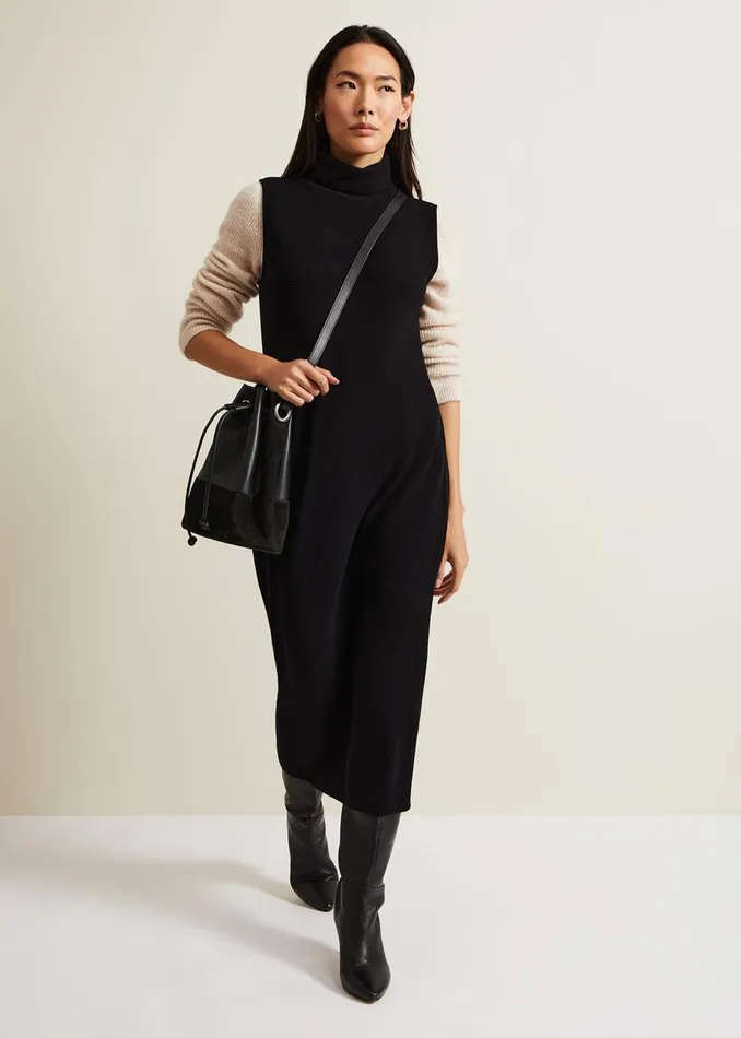 Women Phase Eight Midi Dresses Jessica Black Jersey Bodycon Midi Dress Black