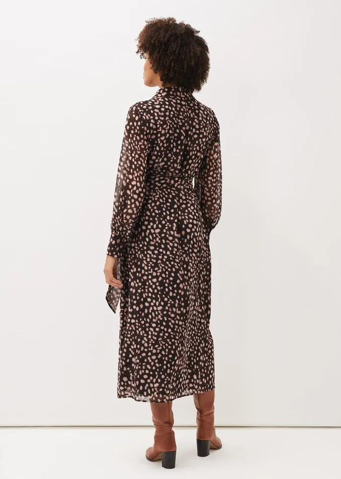 Women Phase Eight Midi Dresses Libby Spot Print Midi Dress Pink Multi