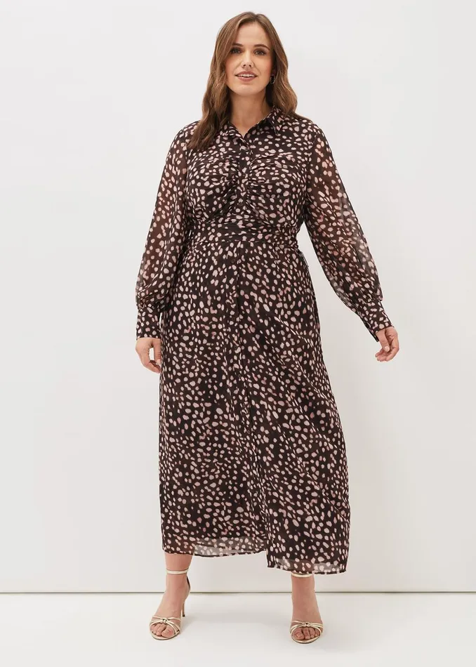 Women Phase Eight Midi Dresses Libby Spot Print Midi Dress Pink Multi