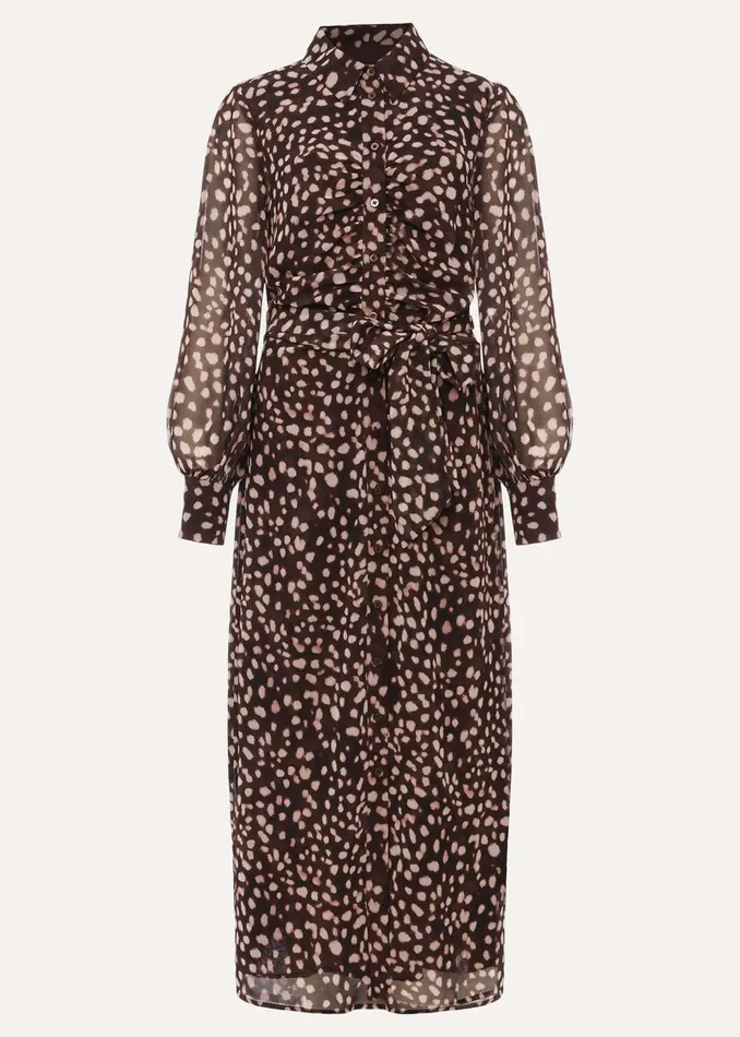 Women Phase Eight Midi Dresses Libby Spot Print Midi Dress Pink Multi