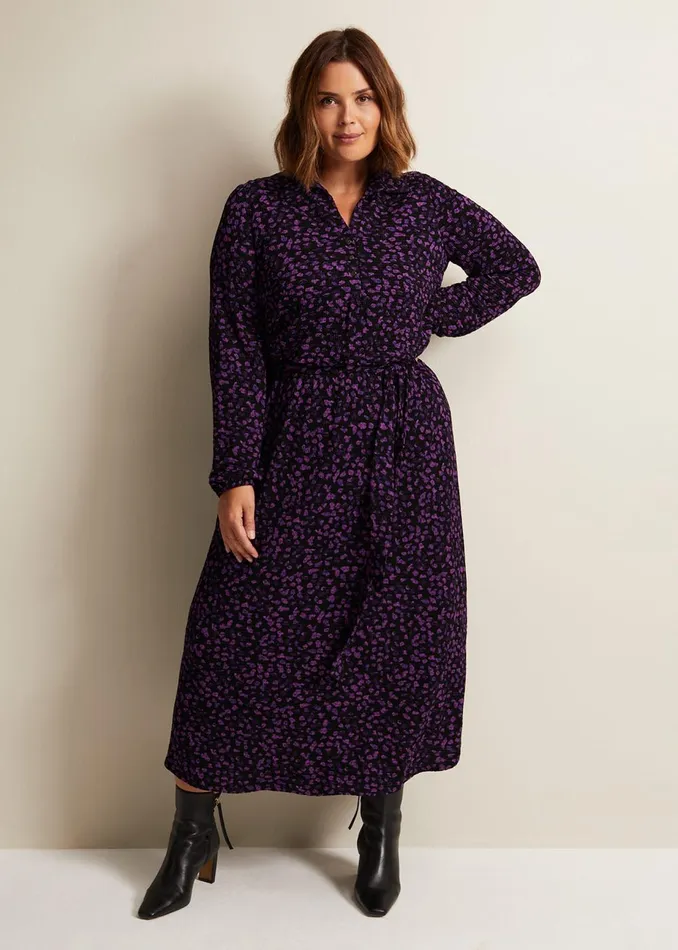 Women Phase Eight Midi Dresses Loretta Floral Midi Dress Blackmulti