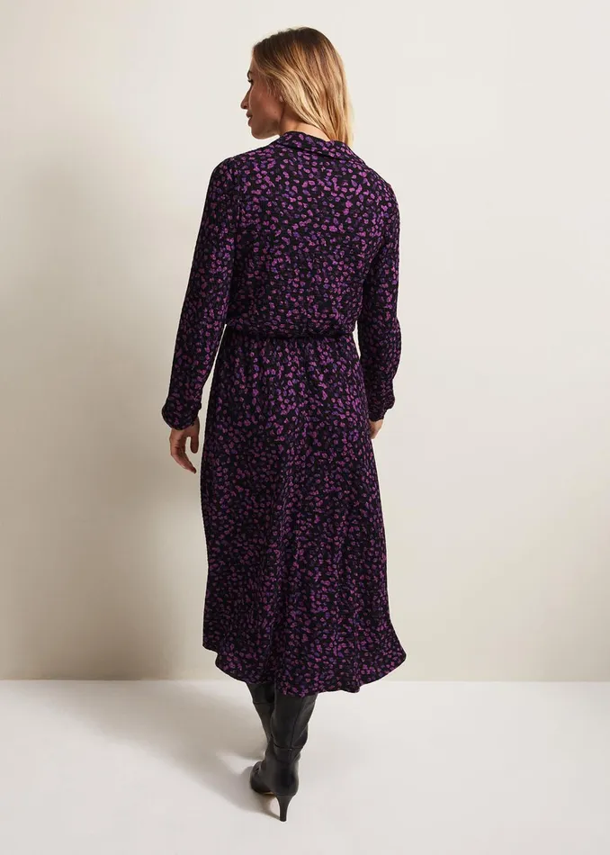 Women Phase Eight Midi Dresses Loretta Floral Midi Dress Blackmulti