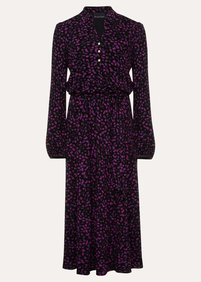 Women Phase Eight Midi Dresses Loretta Floral Midi Dress Blackmulti