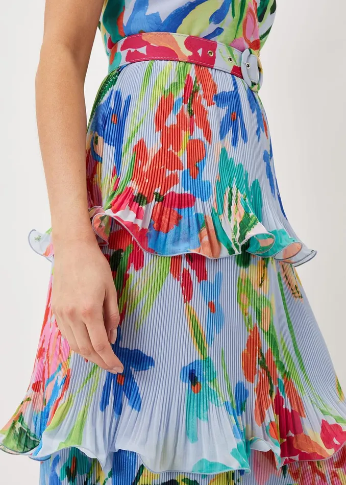 Women Phase Eight Midi Dresses River Floral Tiered Midi Dress Multicoloured