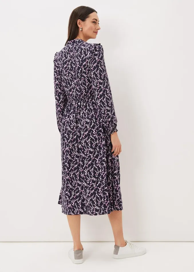 Women Phase Eight Midi Dresses Shay Floral Midi Dress Purplepink