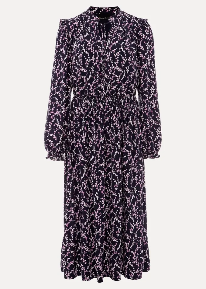 Women Phase Eight Midi Dresses Shay Floral Midi Dress Purplepink