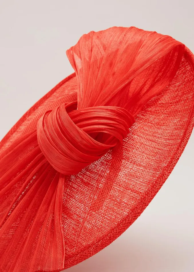 Women Phase Eight Midi Dresses Silk Bow Midi Disc Fascinator Orange