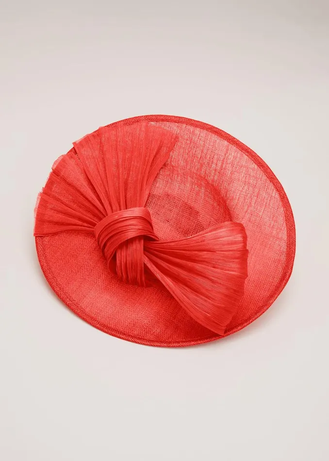 Women Phase Eight Midi Dresses Silk Bow Midi Disc Fascinator Orange