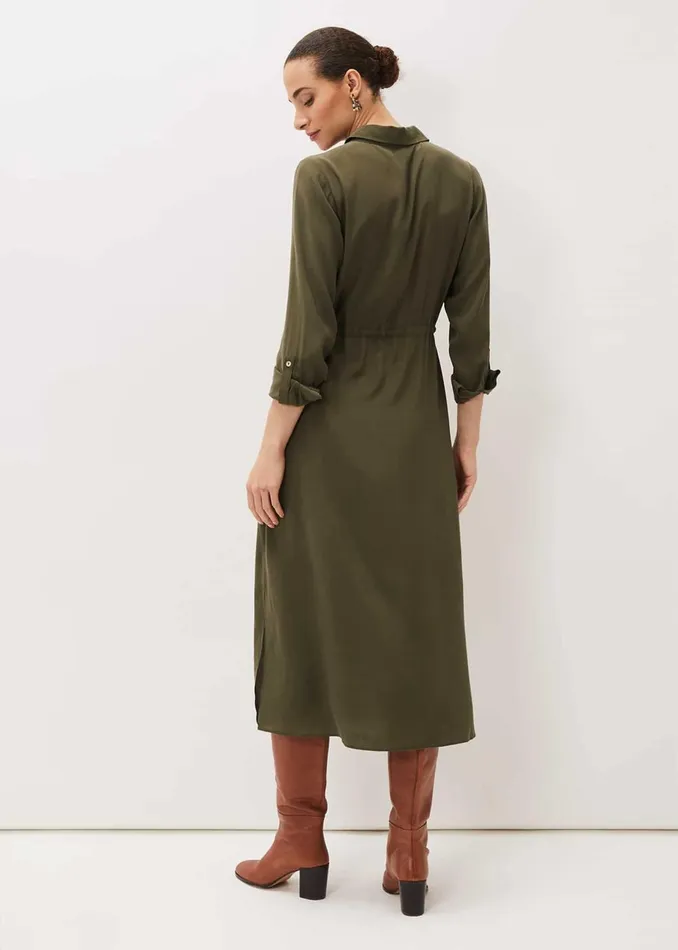 Women Phase Eight Midi Dresses Tana Khaki Midi Dress Khaki