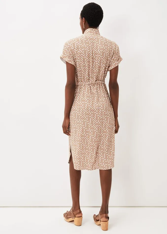 Women Phase Eight Midi Dresses Tilda Geo Shirt Dress Neutral