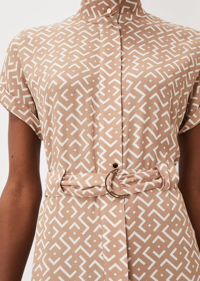 Women Phase Eight Midi Dresses Tilda Geo Shirt Dress Neutral