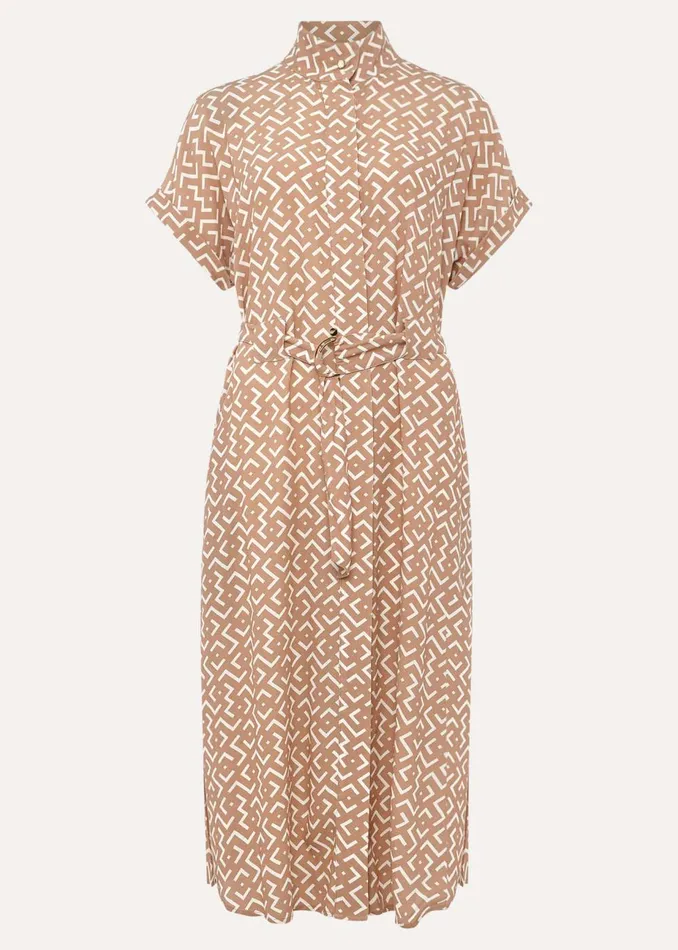 Women Phase Eight Midi Dresses Tilda Geo Shirt Dress Neutral