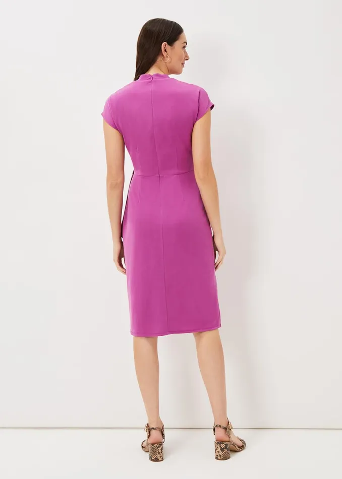 Women Phase Eight Midi Dresses Toral Wrap Front Dress Orchid