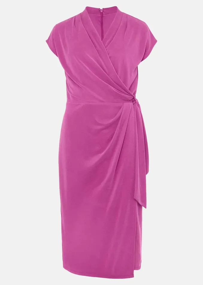 Women Phase Eight Midi Dresses Toral Wrap Front Dress Orchid