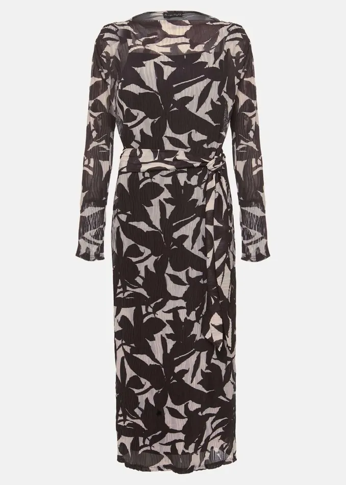 Women Phase Eight Midi Dresses Yvonne Floral Midi Dress Black Multi