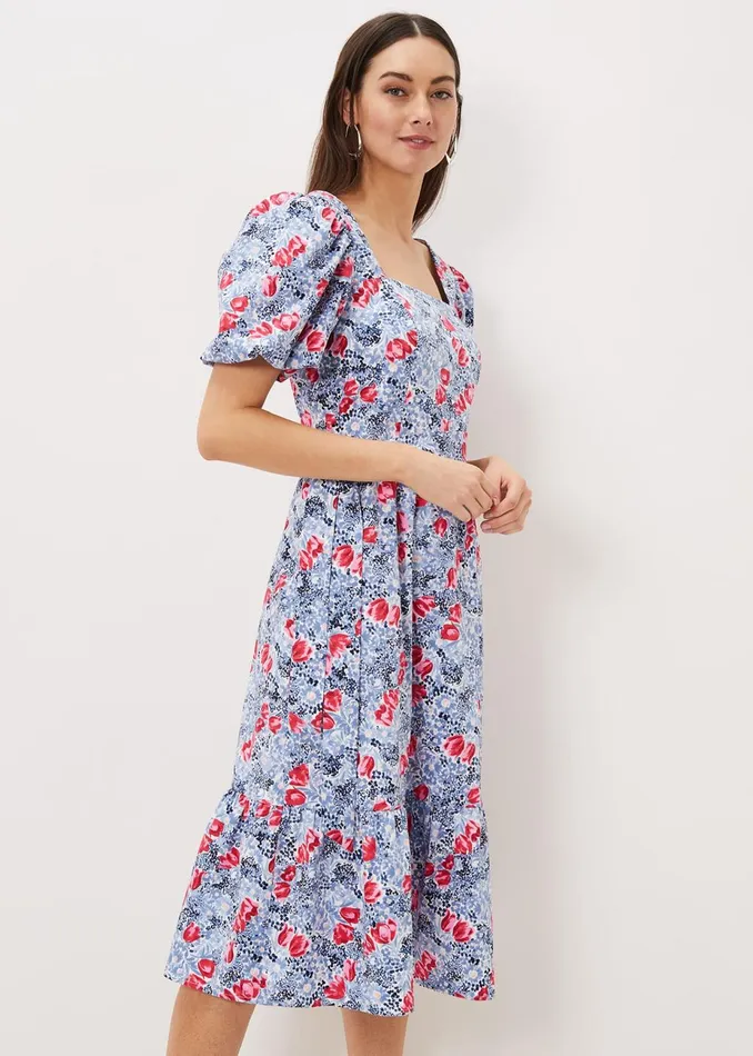 Women Phase Eight Occasion Dresses Abbiana Cotton Floral Midi Dress Multicoloured Women Phase Eight Occasion Dresses Abbiana Cotton Floral Midi Dress Multicoloured