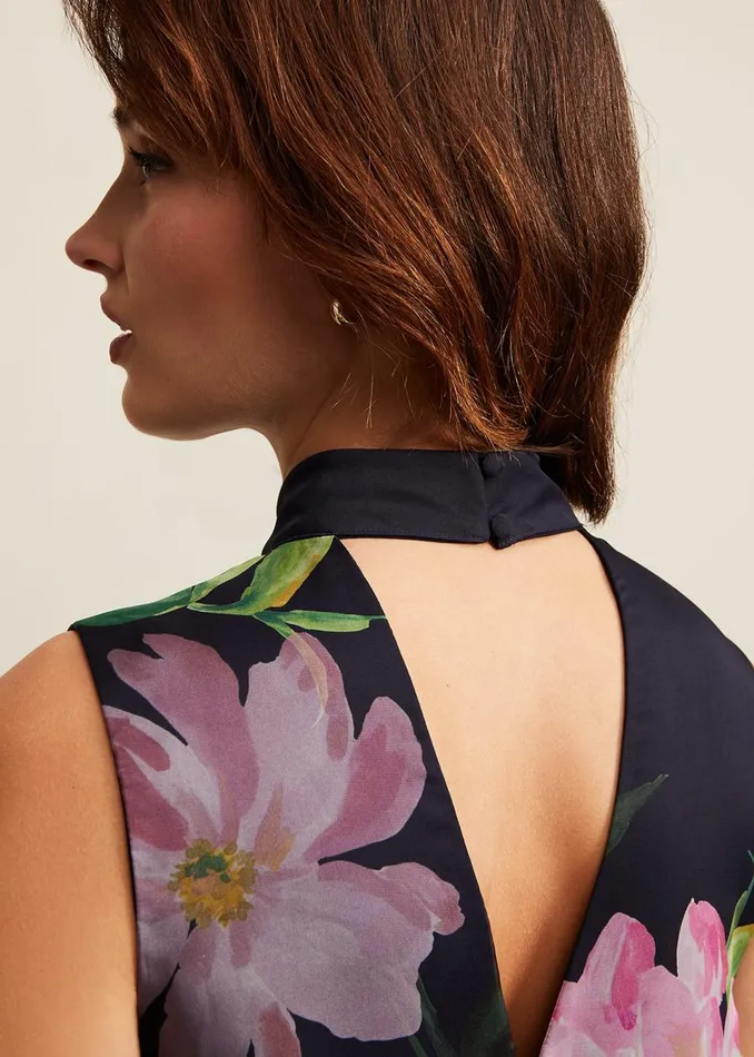 Women Phase Eight Occasion Dresses Agnes Floral Overlay Jumpsuit Navy