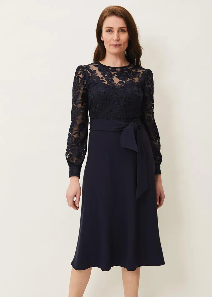 Women Phase Eight Occasion Dresses Akira Lace Dress Navy