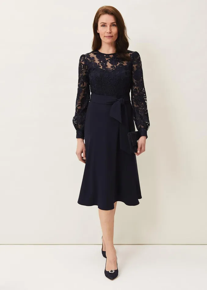 Women Phase Eight Occasion Dresses Akira Lace Dress Navy