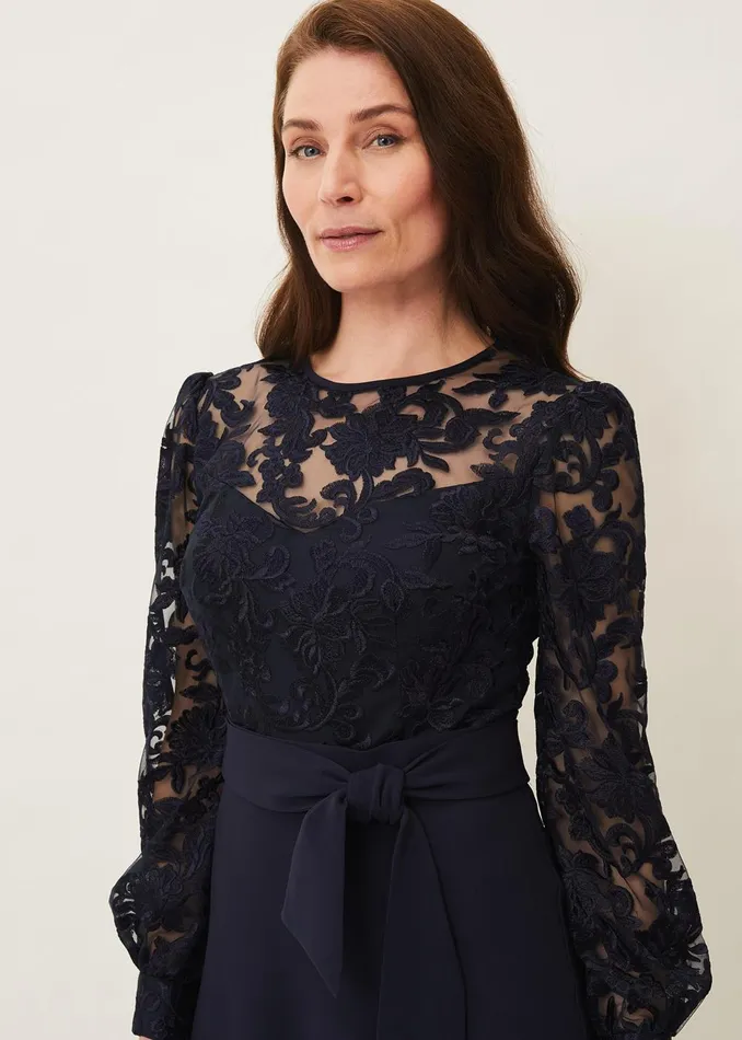 Women Phase Eight Occasion Dresses Akira Lace Dress Navy