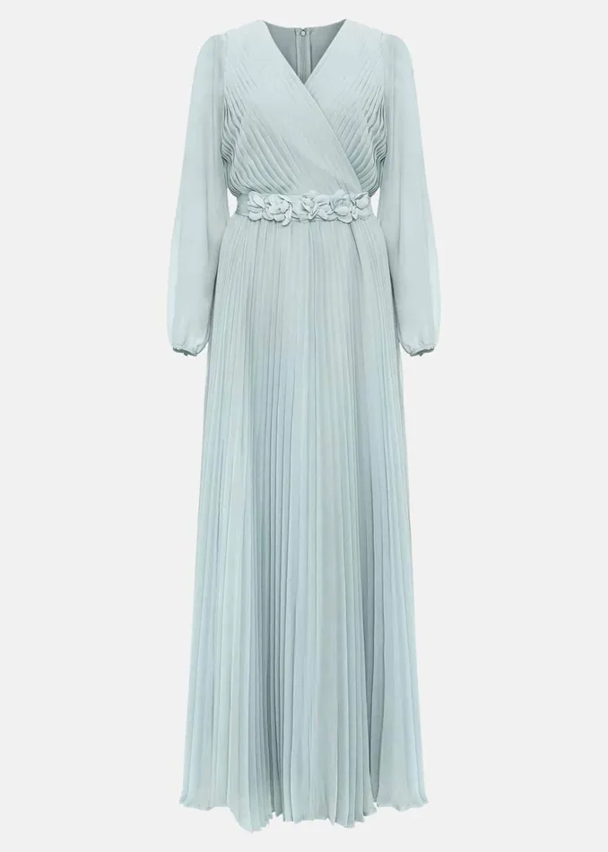 Women Phase Eight Occasion Dresses Alecia Pleat Maxi Dress Pale Blue