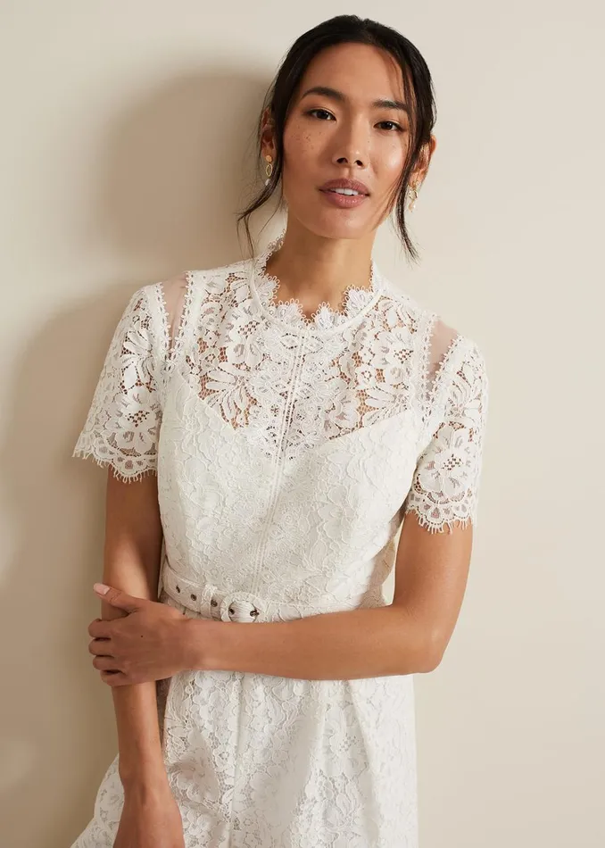 Women Phase Eight Occasion Dresses Amaliah Lace Jumpsuit Ivory