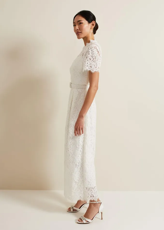 Women Phase Eight Occasion Dresses Amaliah Lace Jumpsuit Ivory