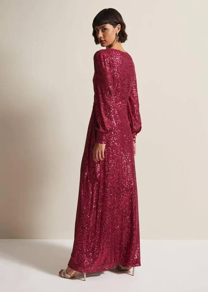 Women Phase Eight Occasion Dresses Amily Pink Sequin Maxi Dress Pink