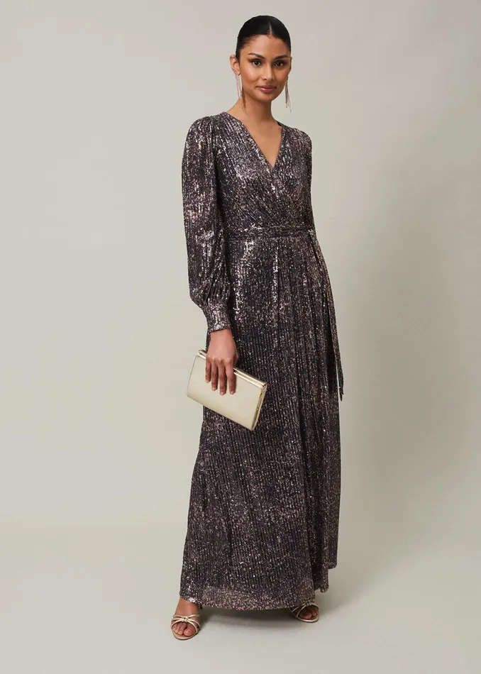 Women Phase Eight Occasion Dresses Amily Sequin Maxi Dress Rose Gold