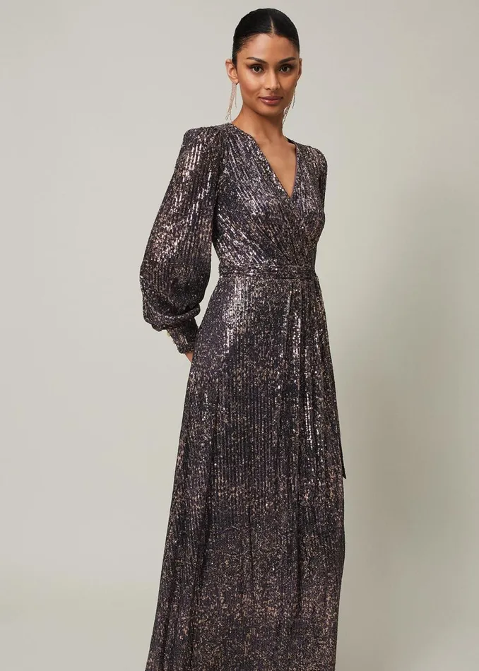 Women Phase Eight Occasion Dresses Amily Sequin Maxi Dress Rose Gold