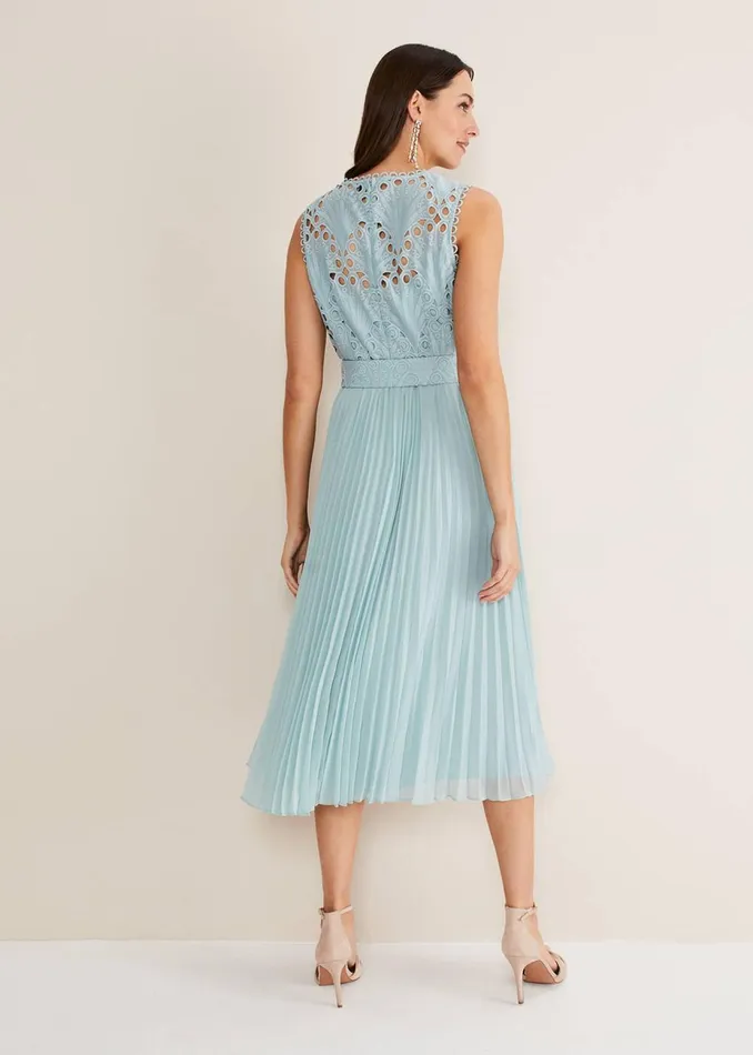 Women Phase Eight Occasion Dresses Amora Lace Bodice Midi Dress Peppermint