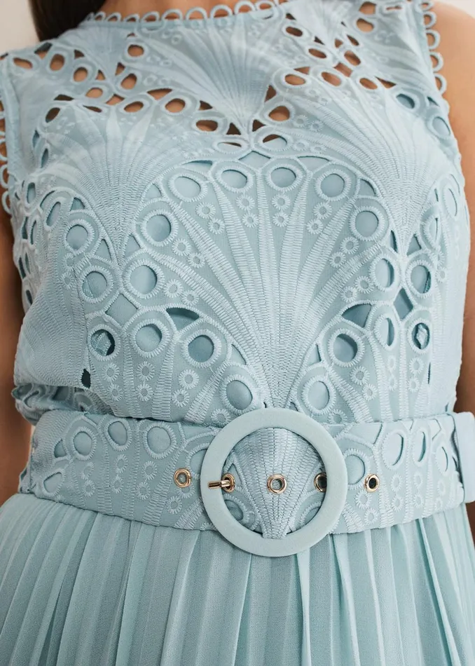 Women Phase Eight Occasion Dresses Amora Lace Bodice Midi Dress Peppermint