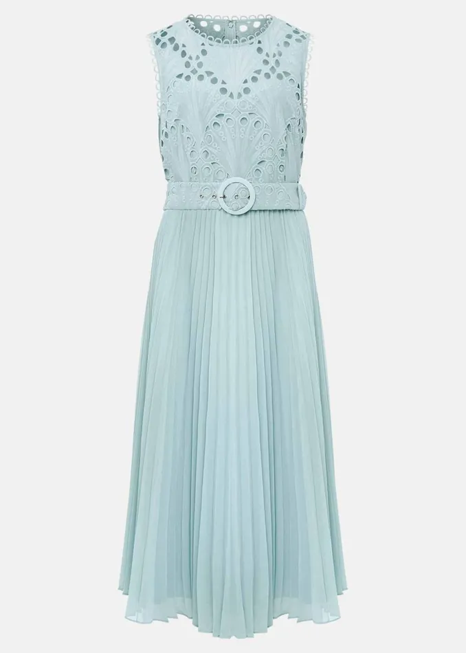 Women Phase Eight Occasion Dresses Amora Lace Bodice Midi Dress Peppermint
