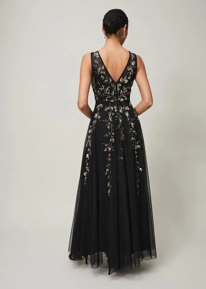 Women Phase Eight Occasion Dresses Anabella Beaded Tulle Dress Blackgold
