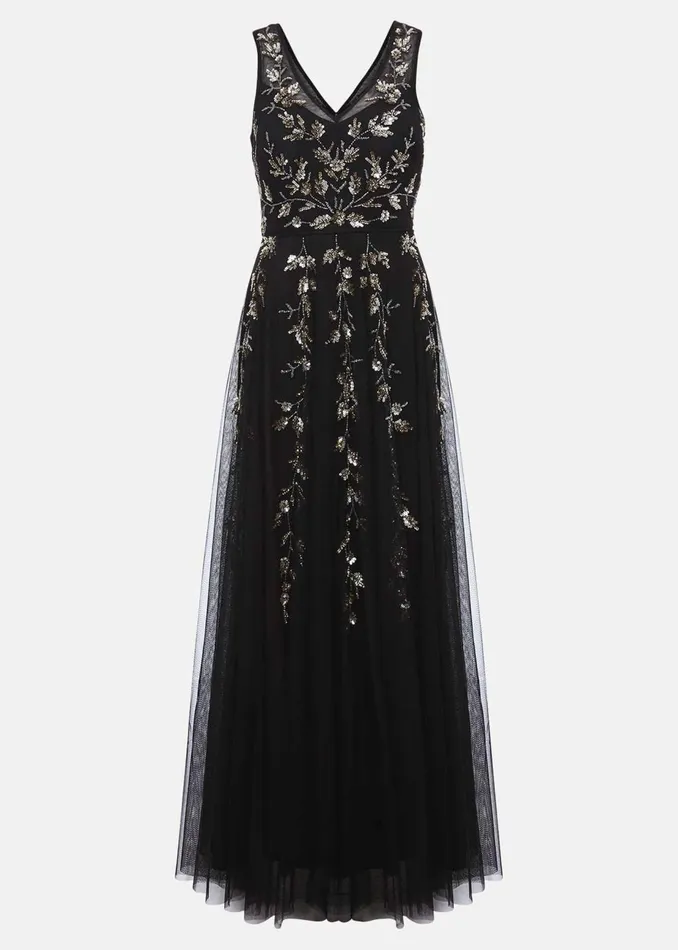 Women Phase Eight Occasion Dresses Anabella Beaded Tulle Dress Blackgold