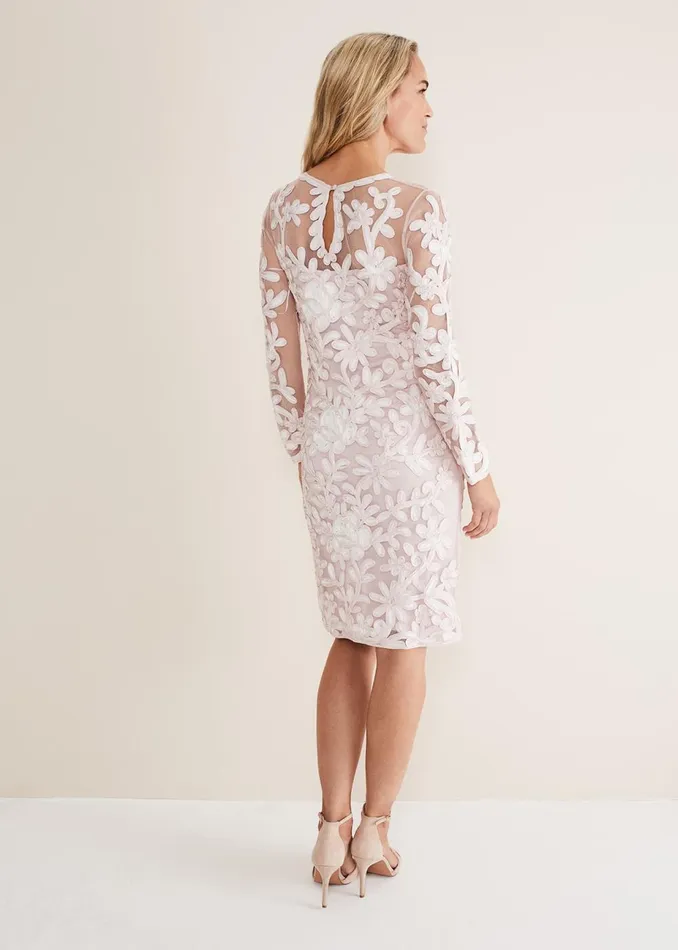 Women Phase Eight Occasion Dresses Annika Tapework Midi Dress Antique Roseivory
