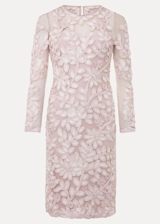 Women Phase Eight Occasion Dresses Annika Tapework Midi Dress Antique Roseivory