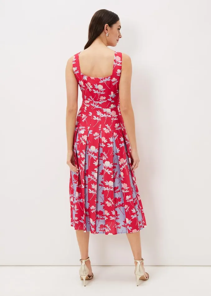 Women Phase Eight Occasion Dresses Antonella Print Fit And Flare Dress Lipstickpale Blue