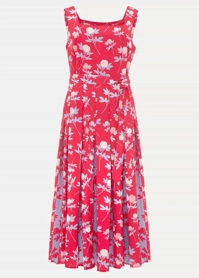 Women Phase Eight Occasion Dresses Antonella Print Fit And Flare Dress Lipstickpale Blue