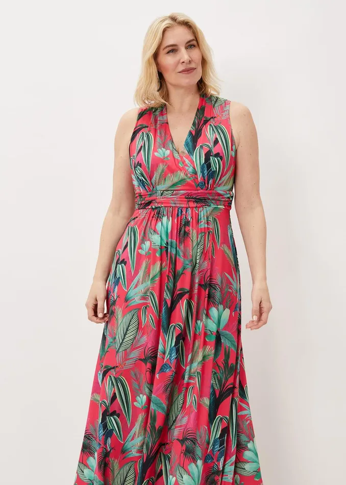 Women Phase Eight Occasion Dresses Antonia Jersey Palm Print Maxi Dress Multicoloured
