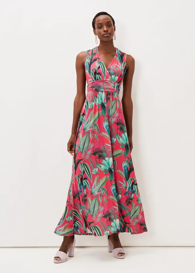 Women Phase Eight Occasion Dresses Antonia Jersey Palm Print Maxi Dress Multicoloured